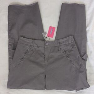 NWT Edikted Khaki Pants Grey Womens Size Medium Cargo Pockets Relaxed Fit
